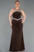 Abendkleid in Übergröße Lang Braun ABU6338