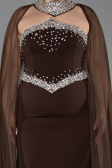 Abendkleid in Übergröße Lang Braun ABU6338