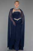 Abendkleid in Übergröße Lang Marineblau ABU6338