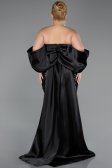 Abendkleid in Übergröße Lang Schuppig Schwarz ABU6312