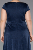 Abendkleid in Übergröße Lang Marineblau ABU6363