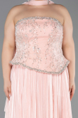 Abendkleid in Übergröße Lang Chiffon Lachs ABU5793