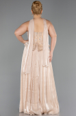 Abendkleid in Übergröße Lang Chiffon Beige ABU5793