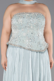 Abendkleid in Übergröße Lang Chiffon Minzgrün ABU5793