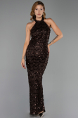 Abendkleid Lang Spitze Braun ABU6405