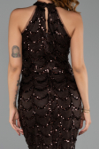 Abendkleid Lang Spitze Braun ABU6405