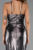 Abendkleid Lang Anthrazit ABU6407