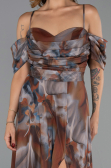 Abendkleid in Übergröße Lang Braun ABU6409
