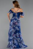 Abendkleid in Übergröße Lang Marineblau ABU6409