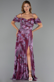 Abendkleid in Übergröße Lang Pflaume ABU6409