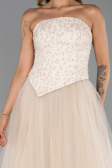Abendkleid Lang Beige ABU6412