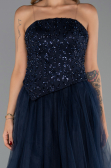 Abendkleid Lang Marineblau ABU6412