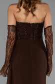 Abendkleider in Großen Größen Lang Chiffon Braun ABU6072