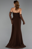 Abendkleider in Großen Größen Lang Chiffon Braun ABU6072