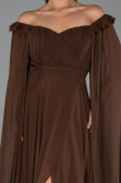 Standesamtkleid Lang Chiffon Braun ABU3462