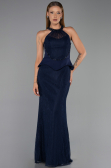 Abendkleid Lang Spitze Marineblau ABU6425