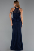 Abendkleid Lang Spitze Marineblau ABU6425