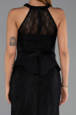 Abendkleid Lang Spitze Schwarz ABU6425
