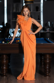 Abschlusskleid Lang Chiffon Orange ABU6354