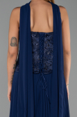 Abendkleid Lang Chiffon Marineblau ABU6436