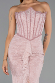 Abendkleid Lang Spitze Puder ABU6419