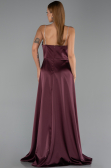 Abschlusskleid Lang Satin Pflaume ABU6130
