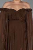 Abendgarderobe in Großen Größen Lang Chiffon Braun ABU3464
