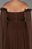 Abendgarderobe in Großen Größen Lang Chiffon Braun ABU3464