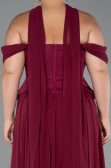 Abendgarderobe in Großen Größen Lang Chiffon Pflaume ABU5551