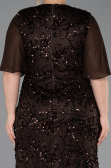 Abendkleid in Übergröße Lang Schuppig Braun ABU6373