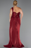 Abendkleid in Übergröße Lang Chiffon Weinrot ABU6513