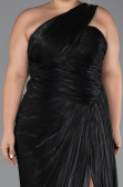 Abendkleid in Übergröße Lang Chiffon Schwarz ABU6513