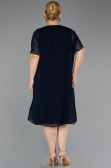 Abendkleid in Übergröße Midi Marineblau ABK2596