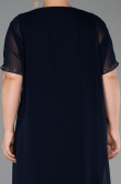 Abendkleid in Übergröße Midi Marineblau ABK2596