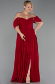 Weinrot Abendgarderobe İn Großen Größen Chiffon Lang ABU3738
