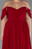 Weinrot Abendgarderobe İn Großen Größen Chiffon Lang ABU3738