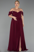 Kirschrot Abendgarderobe İn Großen Größen Chiffon Lang ABU3738