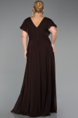 Kleider in Großen Größen Lang Chiffon Braun ABU1562