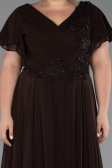 Kleider in Großen Größen Lang Chiffon Braun ABU1562