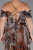 Abendkleid in Übergröße Lang Braun ABU6409