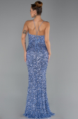 Abendkleid Lang Schuppig Indigo ABU6498