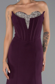 Abendkleid im Meerjungfrau-Stil Lang Pflaume ABU6526