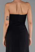 Abendkleid im Meerjungfrau-Stil Lang Schwarz ABU6526