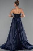 Abendkleid Lang Perlenbesetzt Marineblau ABU5511