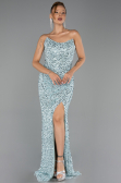 Abendkleid Lang Schuppig Minzgrün ABU6503