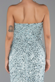 Abendkleid Lang Schuppig Minzgrün ABU6503
