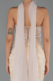 Abendkleid Lang Beige ABU6442