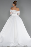 Hochzeitskleider Lang Satin Weiß ABG197
