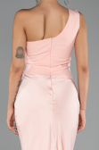 Abschlusskleid Lang Satin Lachs ABU6331