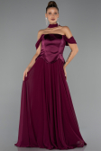 Abendkleid Lang Chiffon Pflaume ABU5327